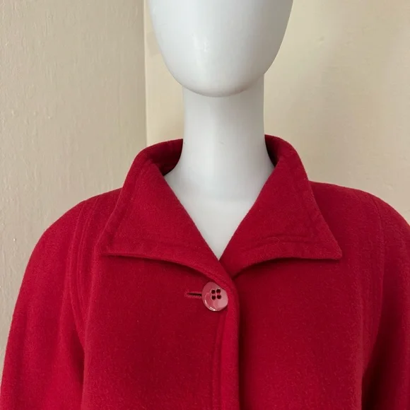FLEURETTE Vintage 100% Camel Hair Red Swing Coat from I. Magnin